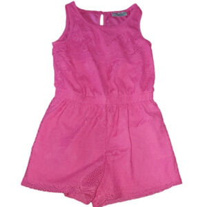Pink romper shorts and tanktop lace Girl's medium